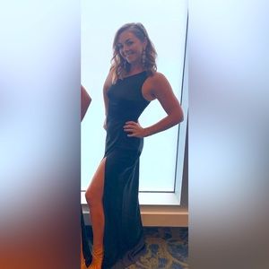 Full length dress with high slit